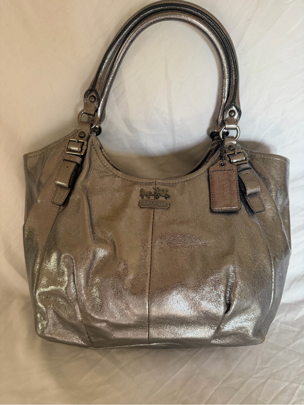 Coach Metallic Taupe Shoulder Bag